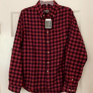 EDDIE BAUER Men's Gingham Plaid Flannel LS Shirt NWT Size M